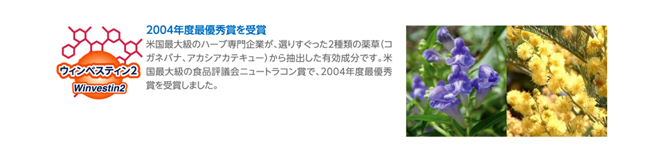 米国最大級の食品評議会ニュートラコン賞で2004年度最優秀賞した有用成分ウィンベスティン２
